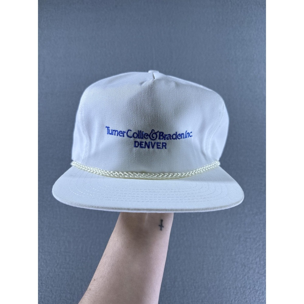 VTG San Sun Turner Collie & Braden Denver Hat Cap Strap Back Mens One Size White